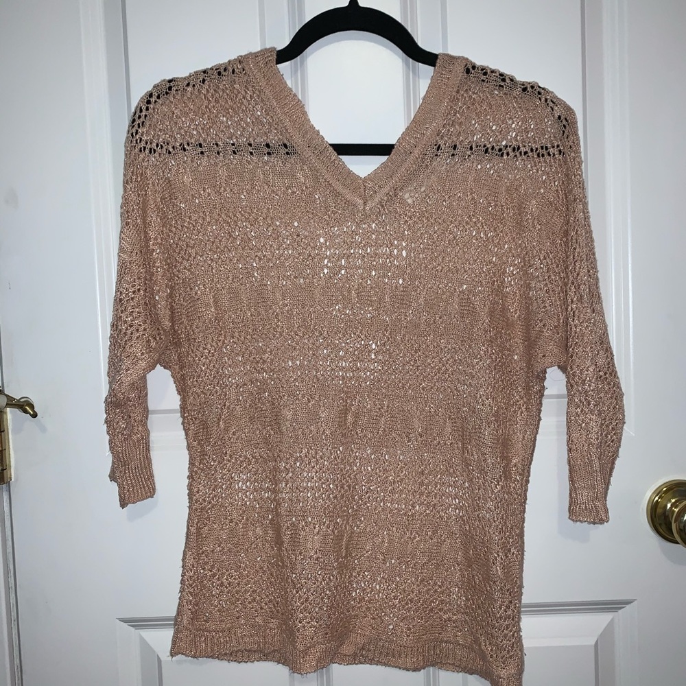 Peach / Beige V-Neck Sweater